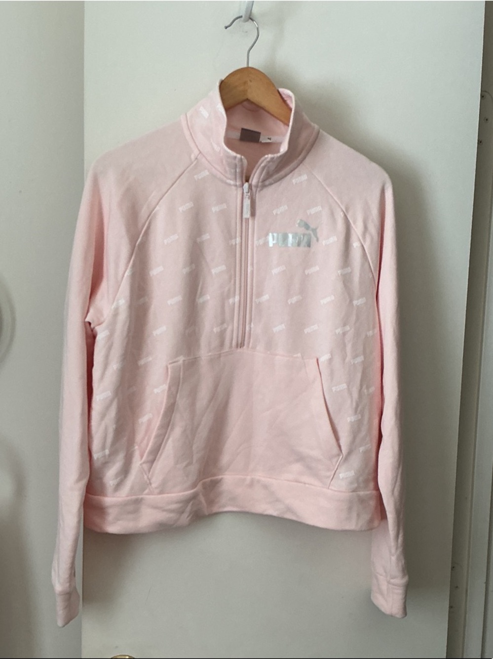 Puma Light Pink Half-Zip Cowl Pullover